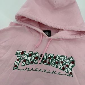 Thrasher Women’s Small Rose Thorns Pink Pullover Hoodie